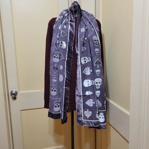 River Island Velvet Burnout Skull Scarf /Wrap